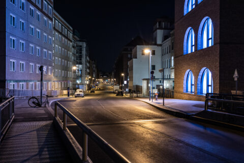 Ebertbrücke in Berlin bei Nacht