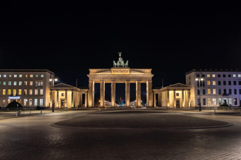 Brandenburger Tor Berlin in der Nacht