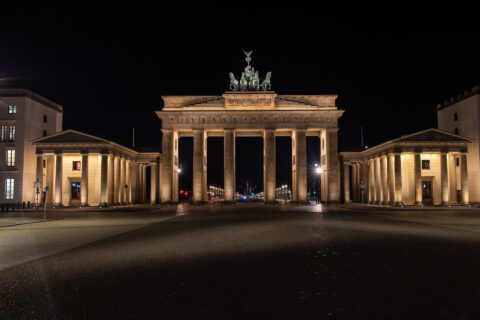 Brandenburger Tor Berlin in der Nacht