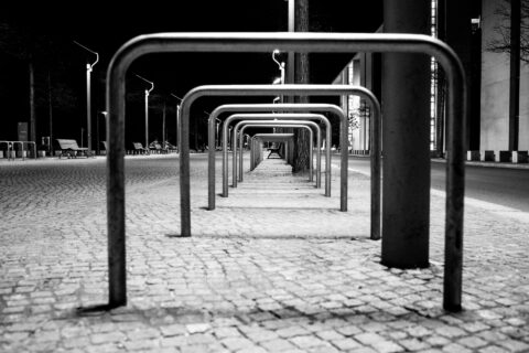 Fahrradständer am deutschen Bundestag in Berlin
