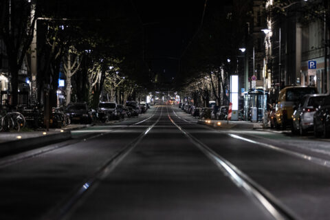 Tram Schienen in Berlin Prenzlauer Berg